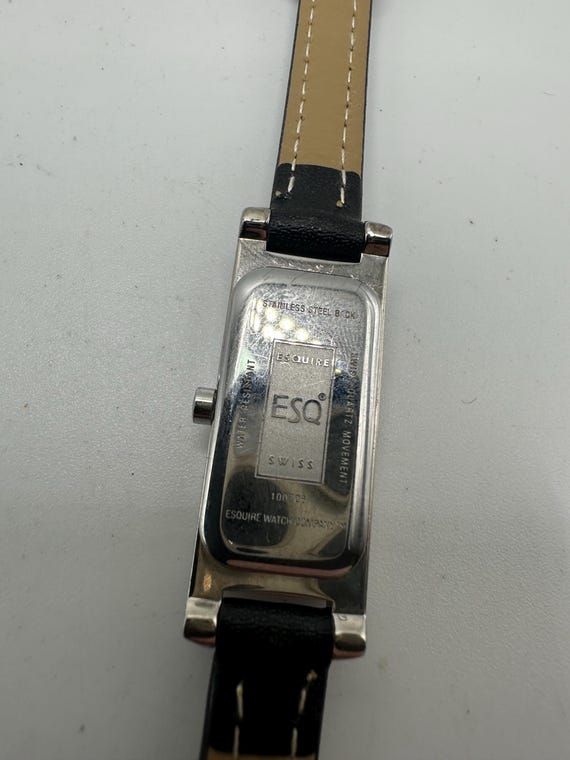 Vintage Esq by Movado Ladies Silver Tone Tank Watch Swiss  display picture 3