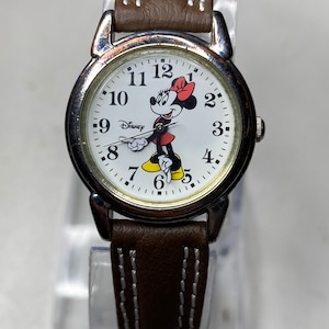 Montre Mickey Minnie Mode Quartz Disney Cartoon Cuir Bijoux Fille