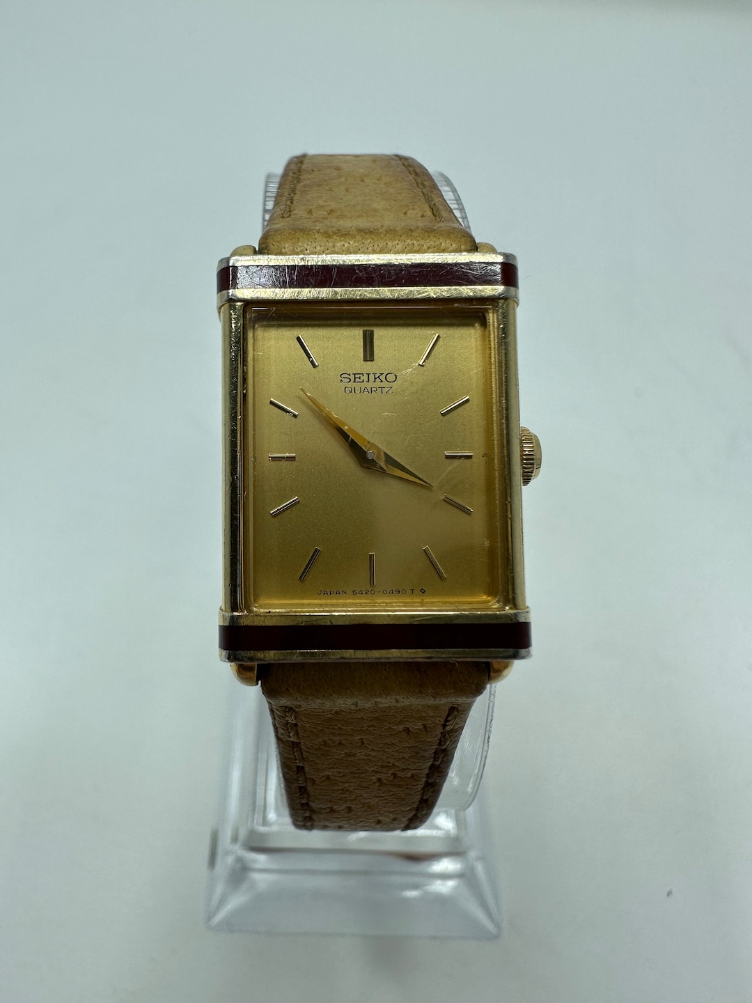 お値下げ中 SEIKO セイコー タンク スクエア レディース ゴールド Vintage RARE Seiko 5420 523A Gold Tone Ladies Tank Watch