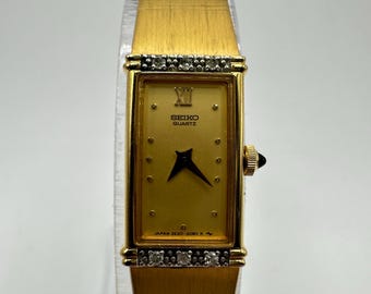 Rare Vintage SEIKO Solar SGP Gold Plating Women Watch, 17 