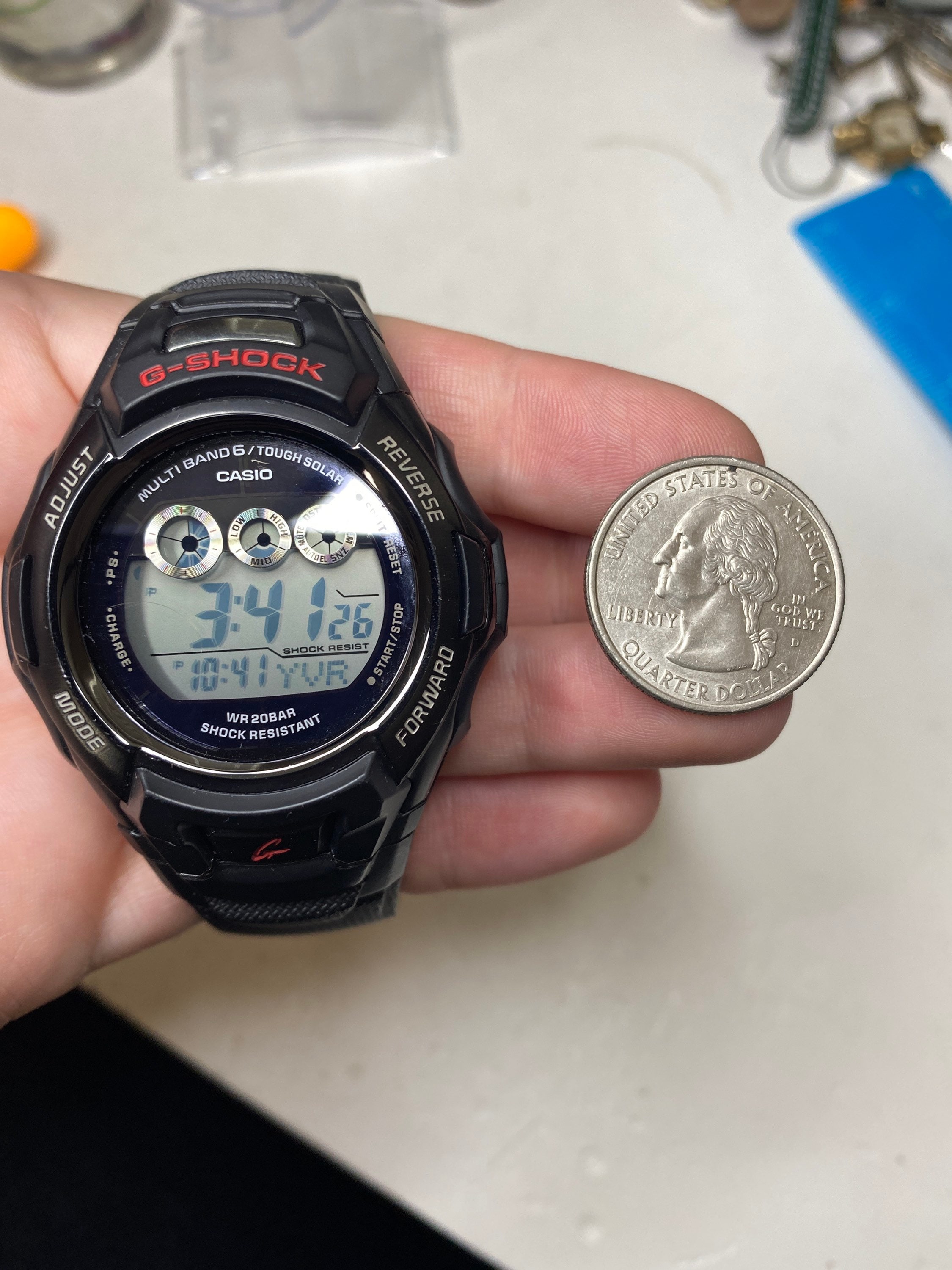 Retro Casio Gshock 3405 Digital Black Rubber Watch Quartz Japan