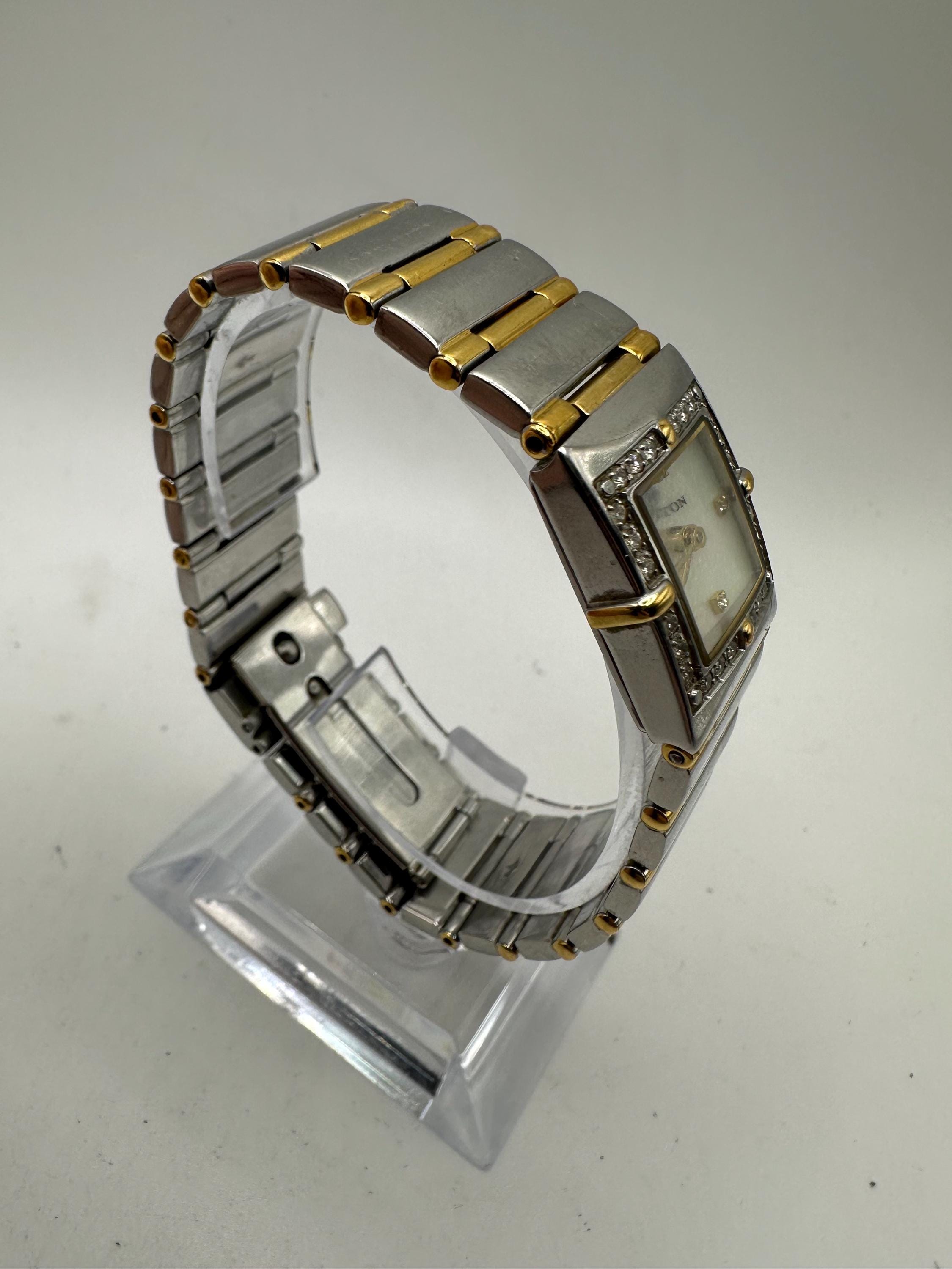 Croton Diamond Swiss Made Mother of Pearl Ladies Gold Silver  display picture 3