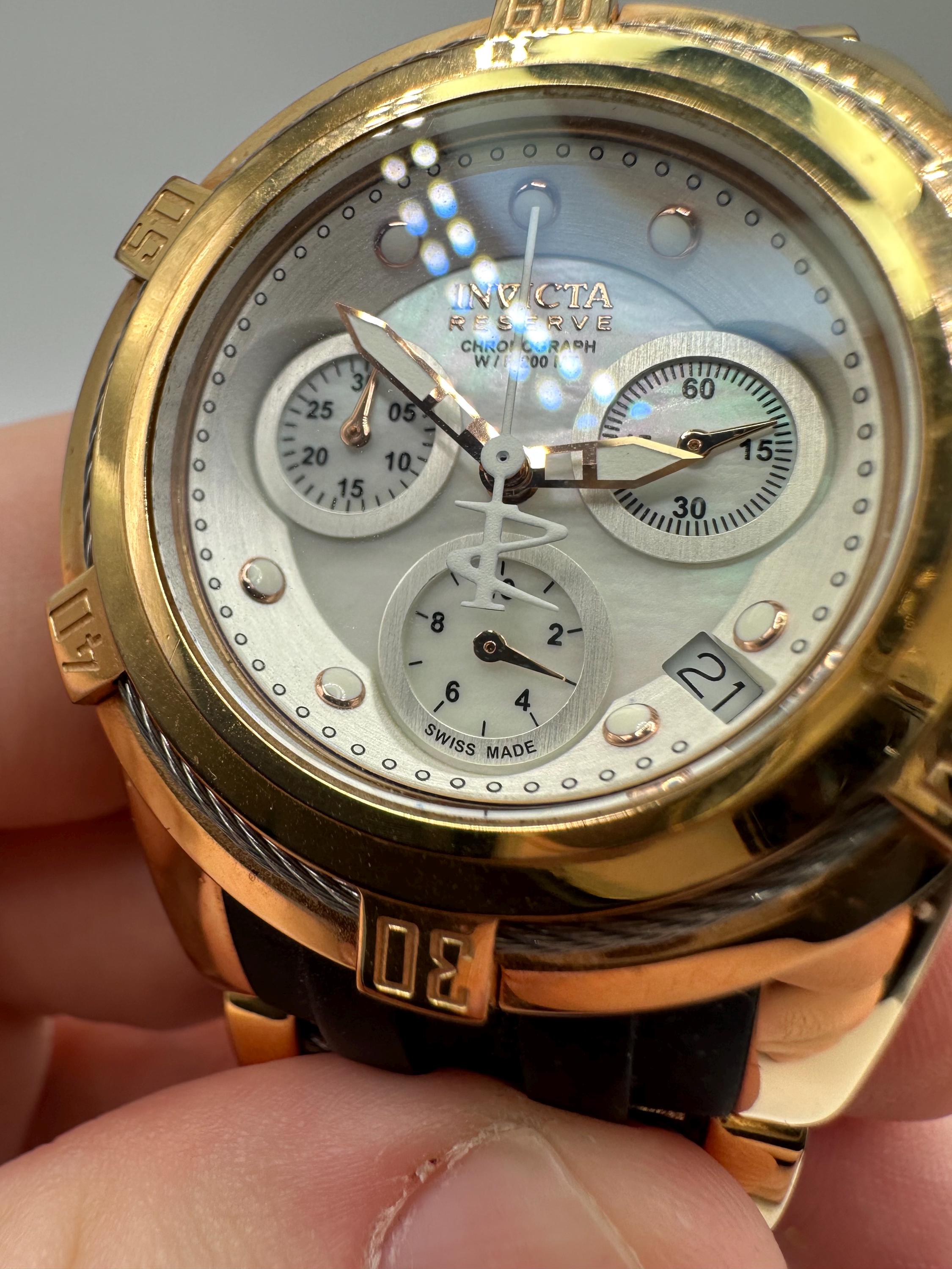 Vintage Invicta Bolt Zeus Reserve Swiss Made Rose Gold 
