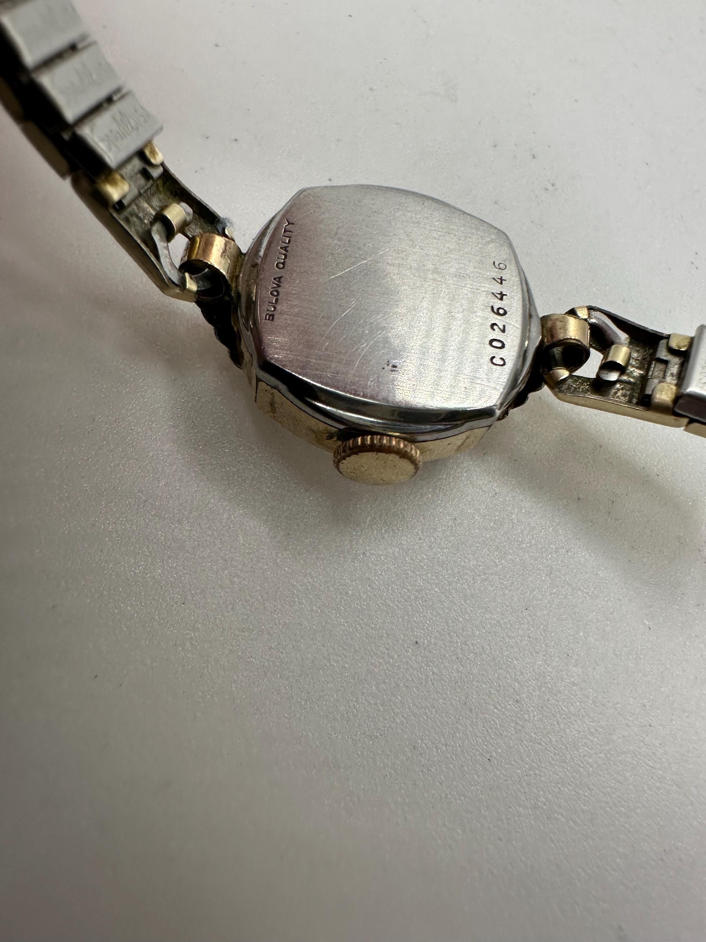 Bulova Ladies Watch RARE Vintage Mechanical Winding 10K Gold Plated Bezel Blue 1937 Bulova  main image 2