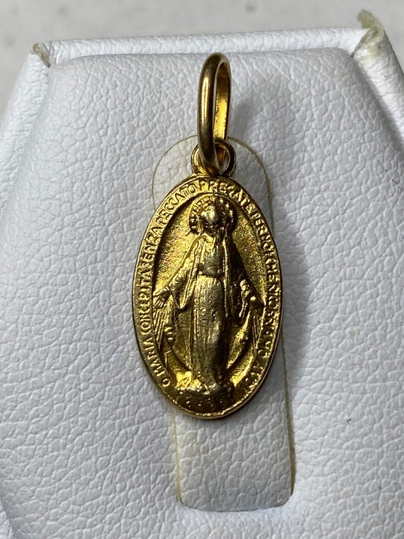Antique Saint Christopher 14k gold pendant cathol… - image 1