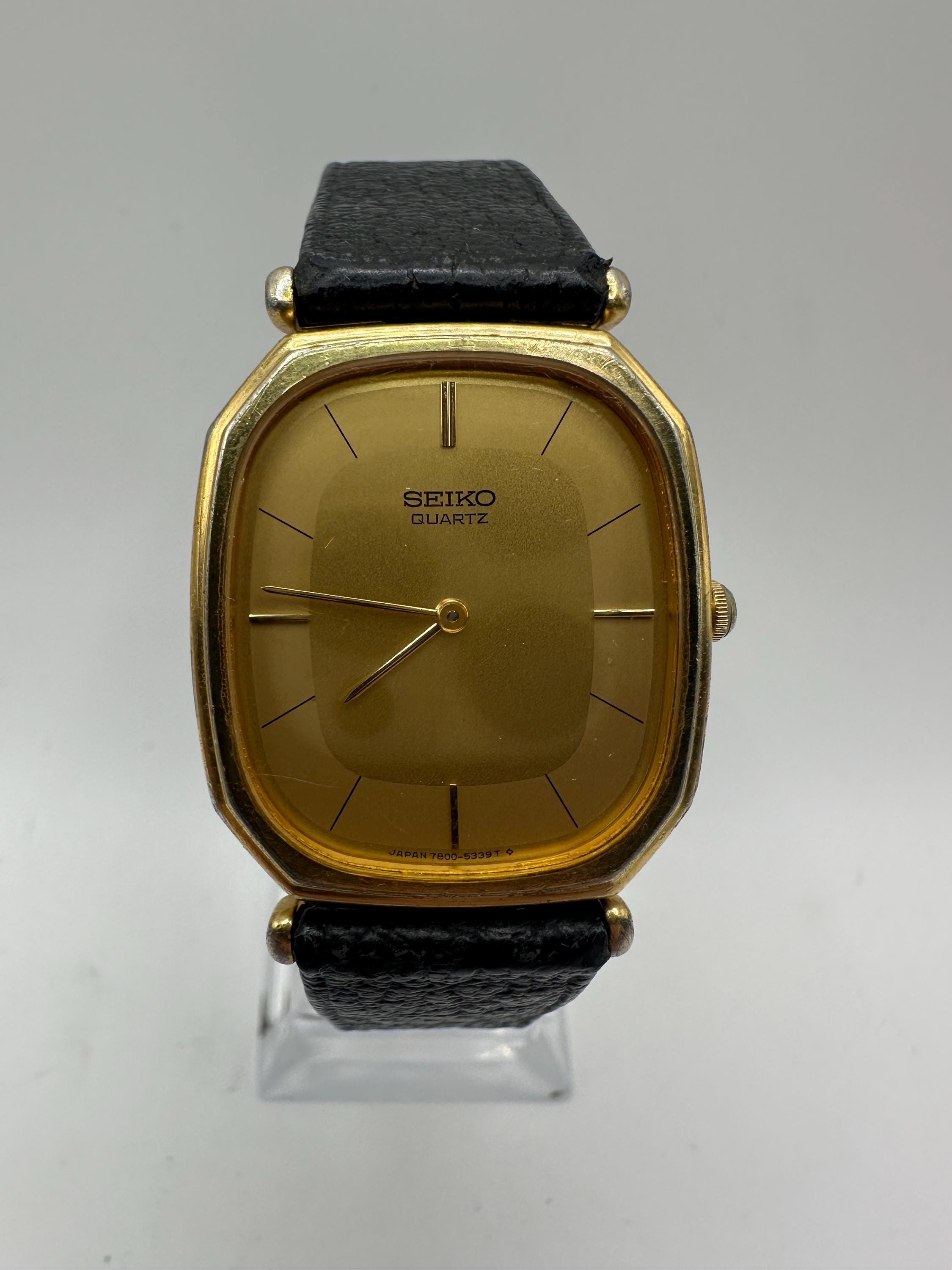 ヒロ 　Seiko ゴールド Seiko RARE 7800 5349 Ladies Gold Tone Oval Tank Watch Gift Her