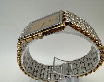 Seiko RARE Vintage 9020 Tank Watch Quartz Gold Silver Tone