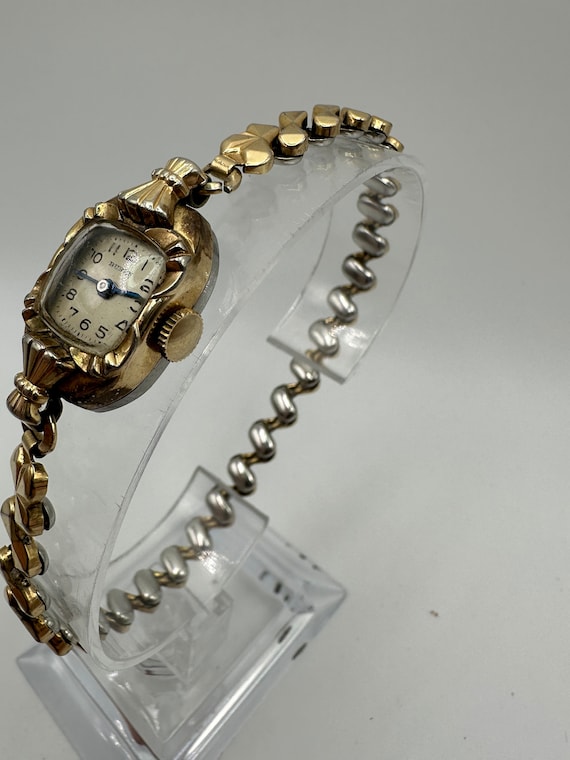 knee length dresses for ladies Vintage Gold-tone Armitron Dress Watch for Ladies with White Stones