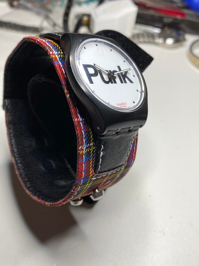 Swatch 40mm Punk Watch With Leather Band Men Women Girls | Etsy Canada