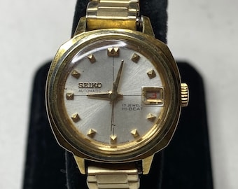 Vintage Automatic Seiko 17 Jewels High Beat Gold Tone Ladies