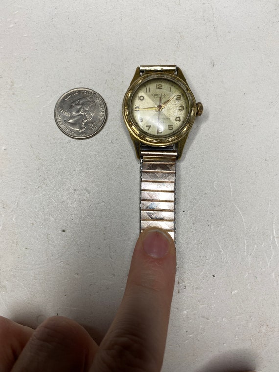 Antique Cornell 32mm 17 Jewels Mechanical Wind Gold Tone Watch AS