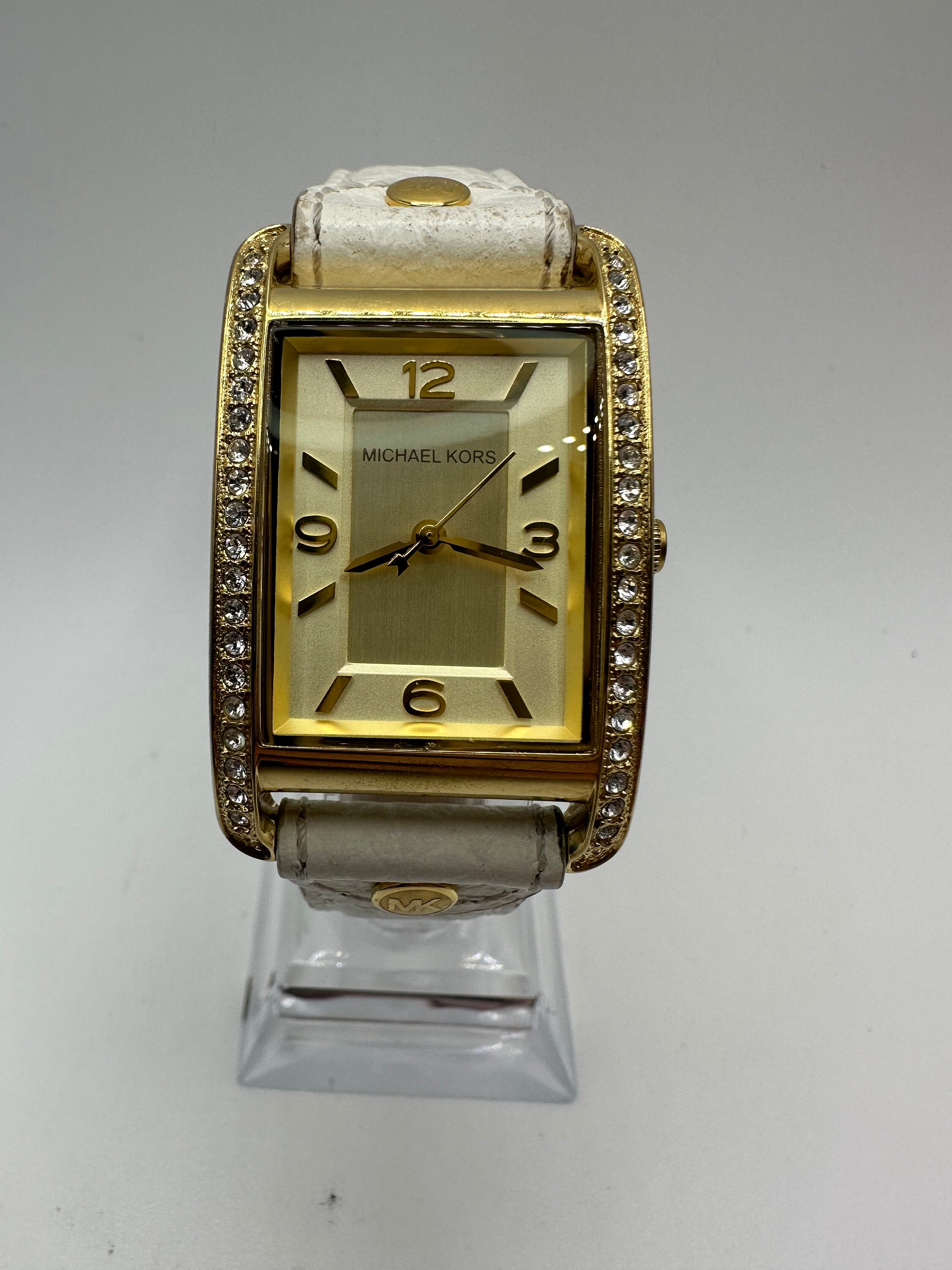 Michael Kors Gold Sneak Style Leather Watch MICHAEL KORS GOLD TONE,BROWN CROC LEATHER BAND,CRYSTAL  main image 2