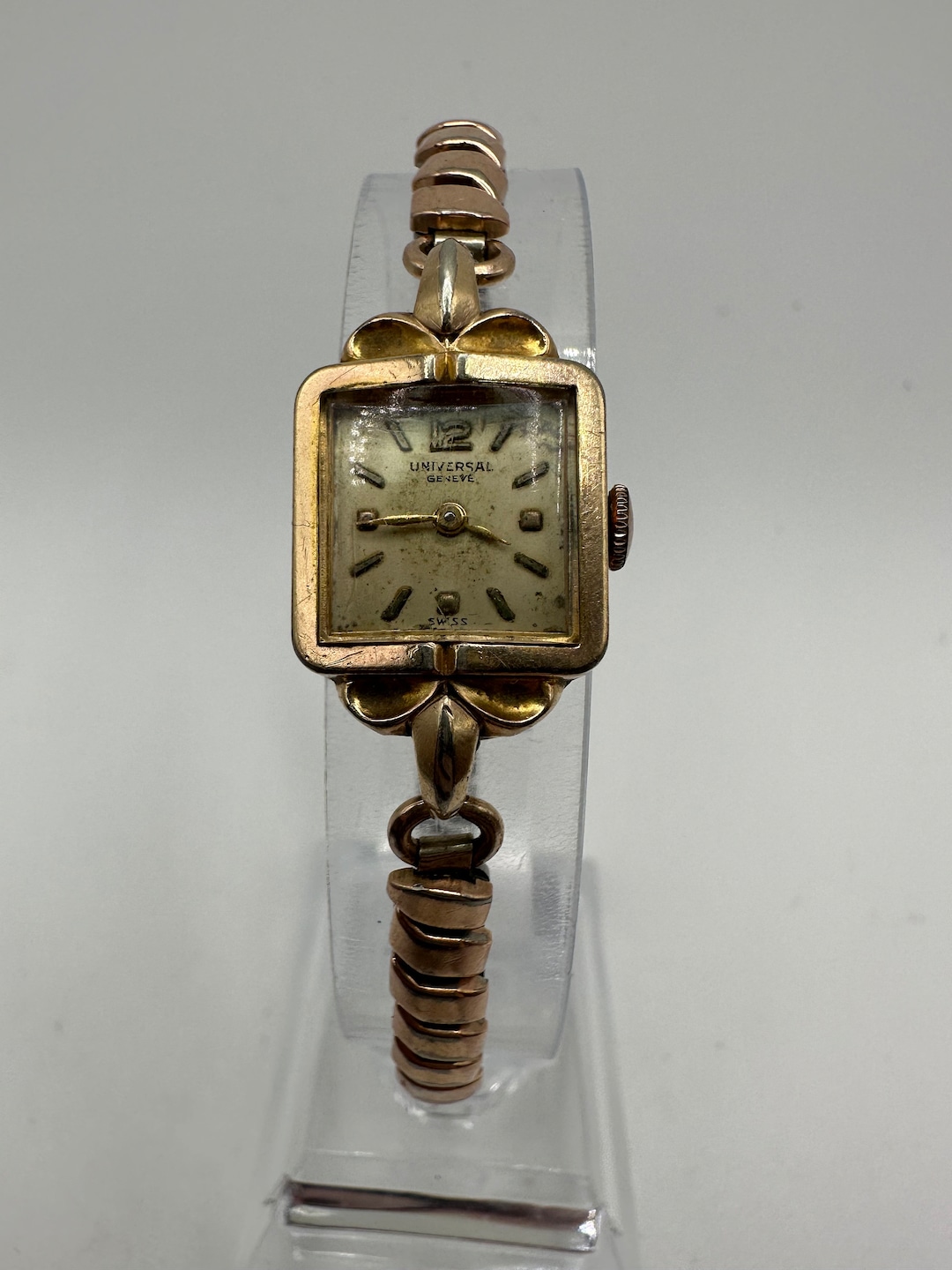 Vintage Gold Wind-Up Cocktail Watch with Satin Pink Band Vintage Ladies Patek Philippe Cocktail Watch 18k Rose Gold  main image 2