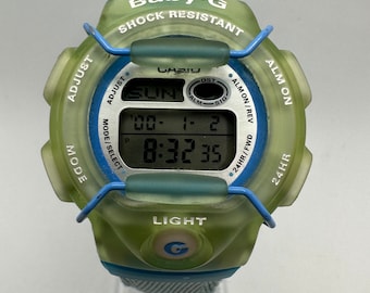 Vintage Casio Baby G-160 Shock Ladies Blue Green Digital Vintage Casio Baby G-160 Shock Ladies Blue Green Digital