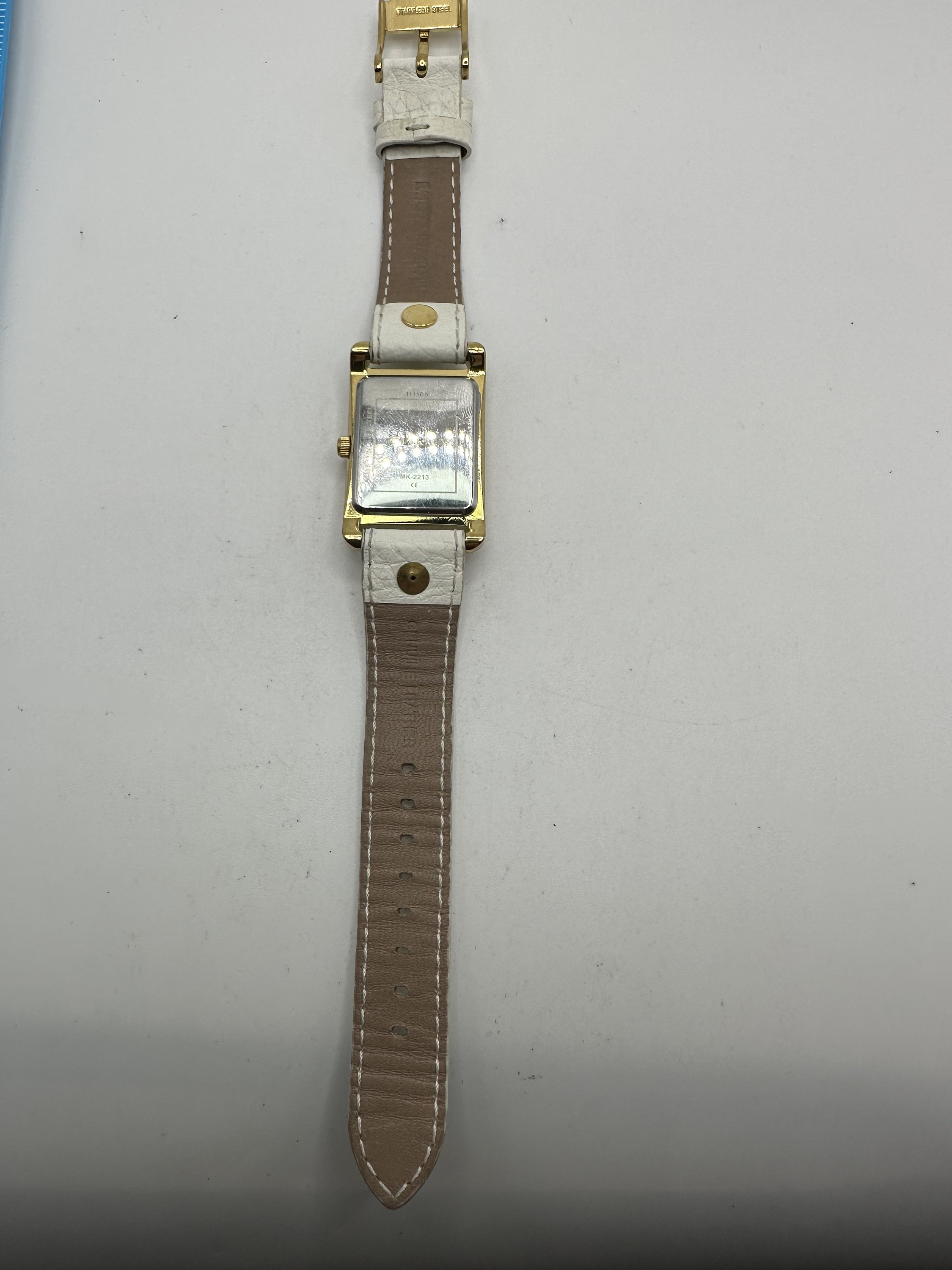 Michael Kors Tan Leather and Diamond Watch Vintage Michael Kors Ladies Gold Tone and Diamond Tank Watch  main image 2