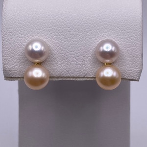Brincos vintage de ouro 14k e pérolas de água doce de 6 mm para presentear suas mulheres