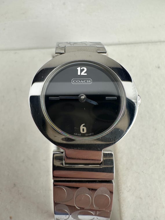 Coach Vintage Ladies Bangle Watch and Box Swiss Made Silver Tone