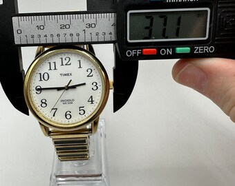 Vintage Timex Indiglo Gold Speidel Strap 37mm Quartz Watch  display picture 2