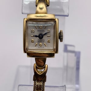 RARE Antique Imperial 14k Gold Mechanical 17 Jewels Watch Gift Her Ladies Women Vintage Art Deco Cocktail Dress Manual Etsy
