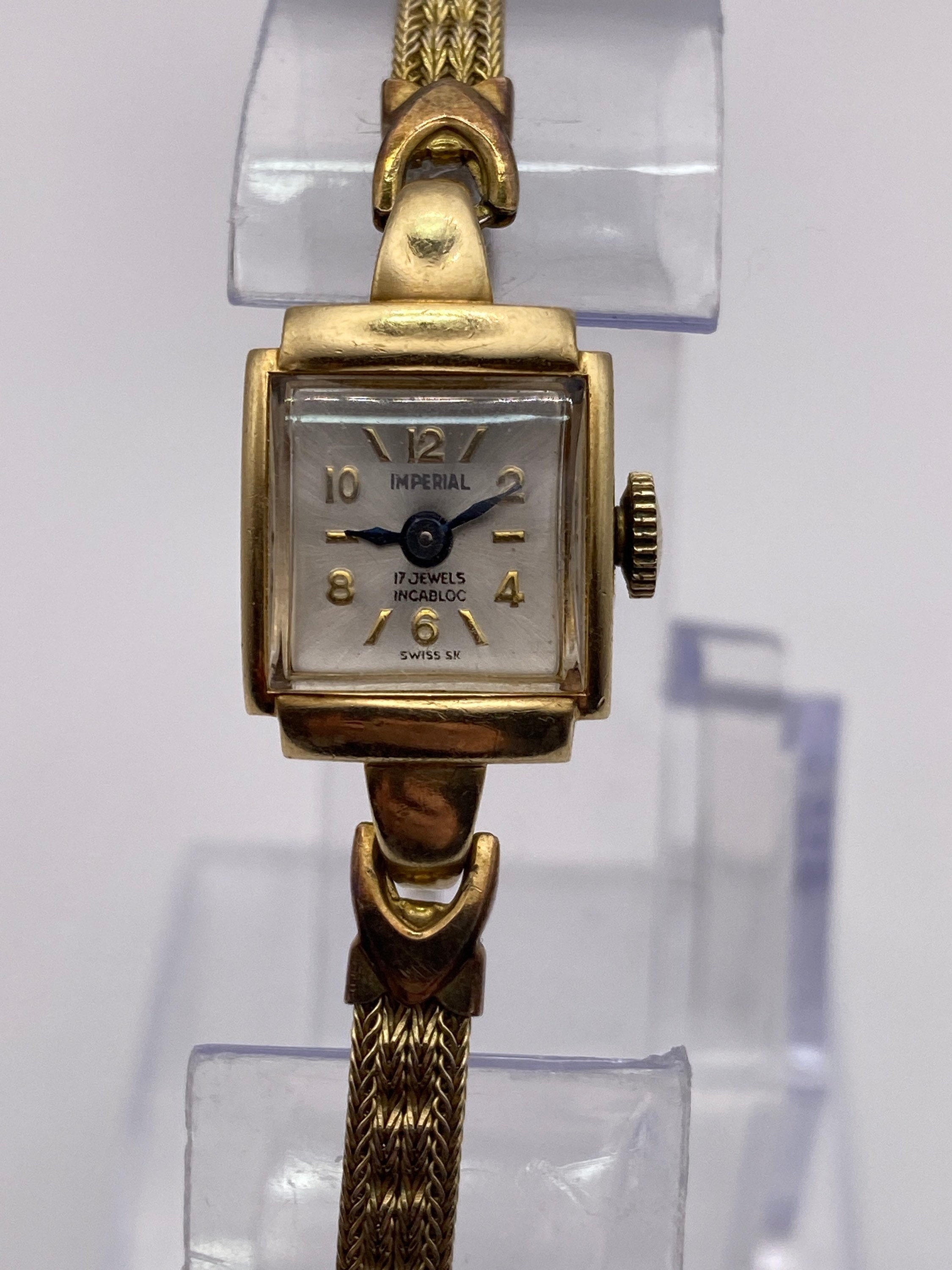 RARE Antique Imperial 14k Gold Mechanical 17 Jewels Watch Gift Her