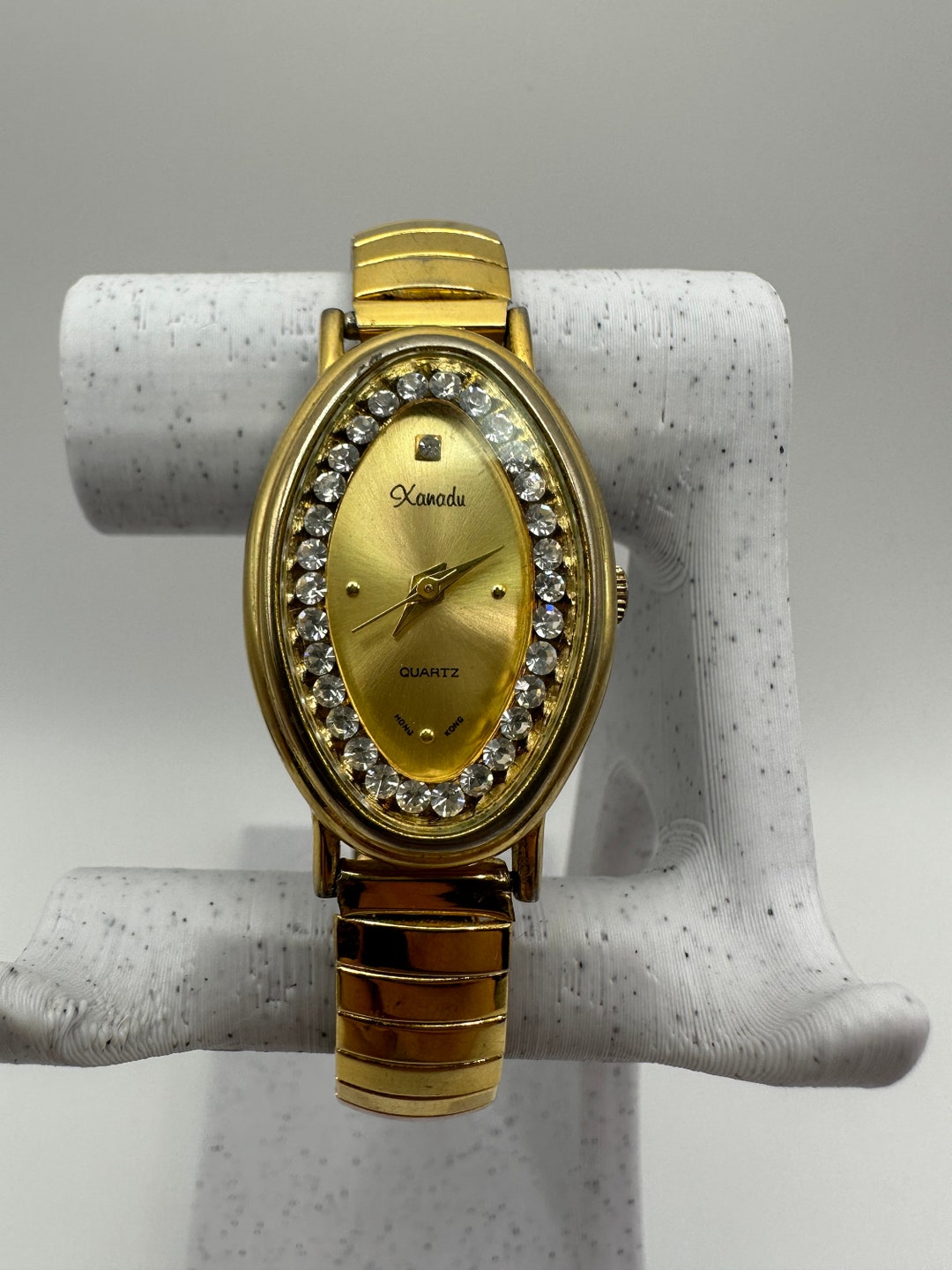 Vintage Xanadu Gold Tone Ladies Quartz Watch Cocktail Diamond
