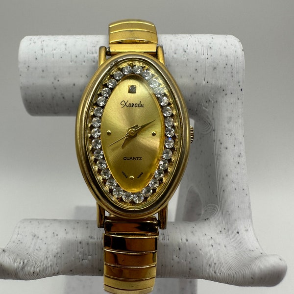 Vintage Xanadu gold tone ladies quartz watch cocktail diamond dress ladies women her gold fashion small