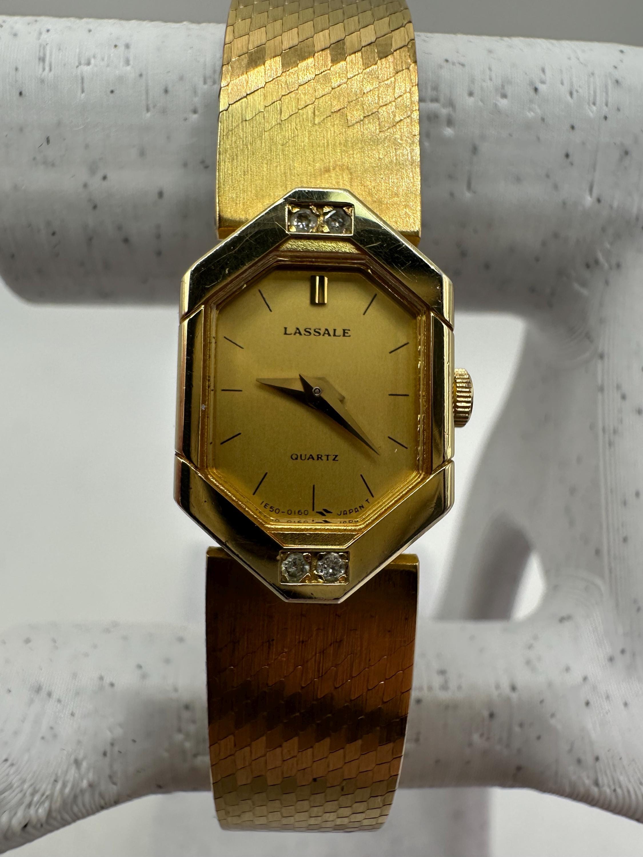 Seiko Lassale Diamond Rare Vintage Ladies Watch Gold Bracelet, Case New Battery Seiko LaSalle 1980 main image 2