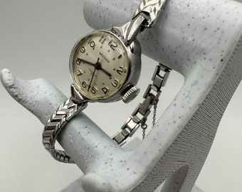 Vintage Waltham 17 Jewel Ladies Mechanical Cocktail Wristwatch in Steel & Chrome Vintage Waltham Cocktail – thewatchpreserve main image 4