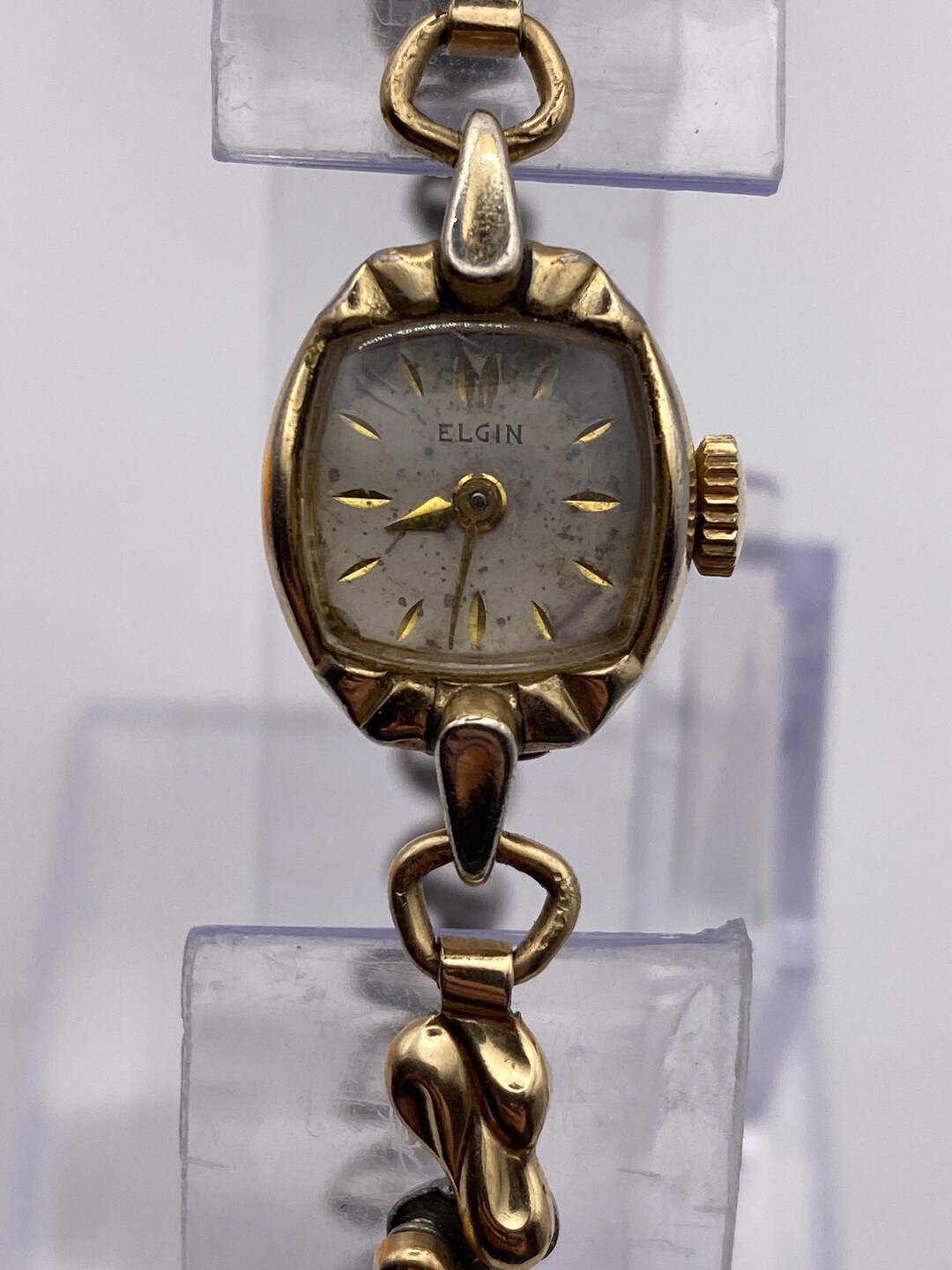 Antique Elgin Mechanical Wind Gold Tone Ladies Fancy Watch Wrist Gift ...