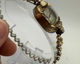 Vintage 1920s Gold-Tone Buren Women\'s Bracelet Watch Vintage Ladies Buren Cocktail Gold Tone Mechanical Wind  main image 4
