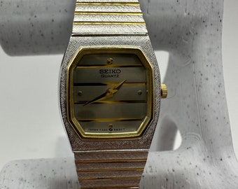 Vintage Seiko 7320 silver tank Watch square gift her ladies women dress small dainty