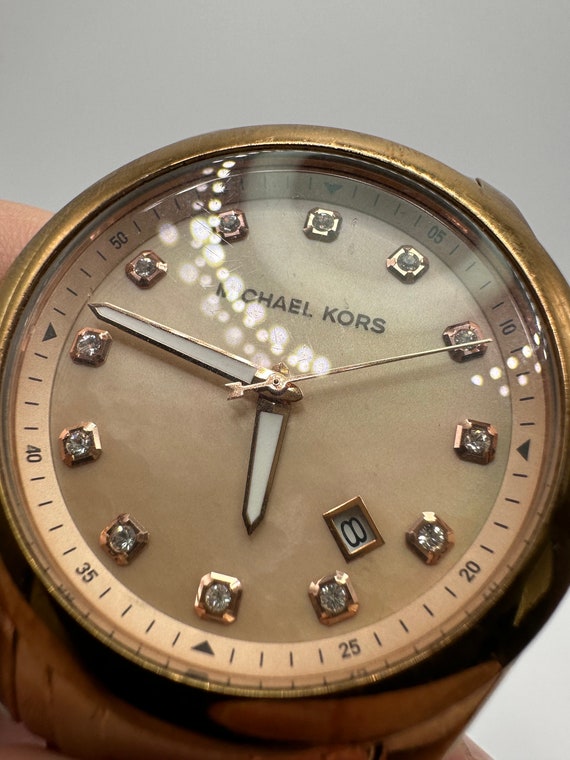 Vintage Michael Kors Rose Gold and Faux Diamond Ladies Large  display picture 1