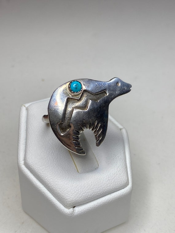 Vintage Indian sterling silver and turquoise polar