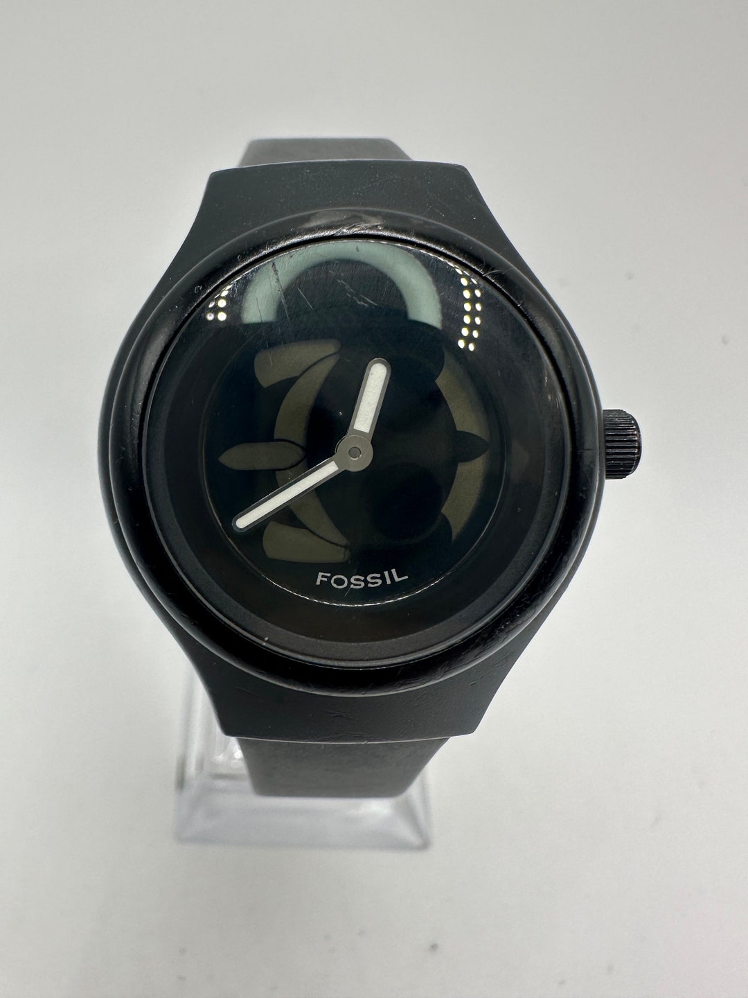 時計 fossil big tic leather analog digital Vintage FOSSIL BIG TIC Digital/Analog Watch Ref. JR-8123