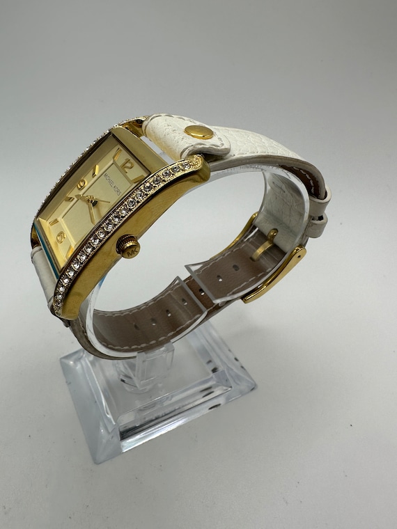 Vintage Michael Kors Ladies Gold Tone and Diamond Tank Watch  display picture 2
