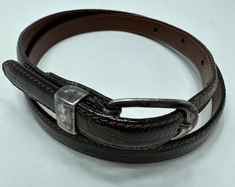 Vintage JM Sterling Silver 925 Lizard Belt Buckle Genuine Lizard Brown Size 34 Vintage JM Sterling Silver 925 Lizard Belt Buckle Genuine  main image 4