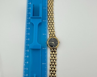 Tissot Stylist Vintage Gold Tone Swiss Made Ladies Watch Black