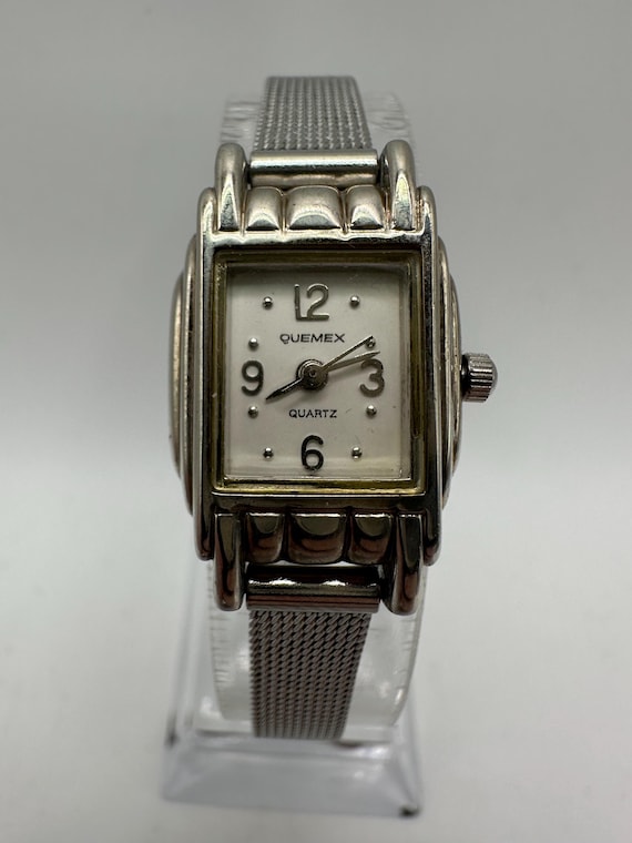 Vintage Quemex ladies artisan sterling silver watch bracelet NEW BATTERY Vintage Quemex ladies artisan sterling silver watch bracelet  main image 4