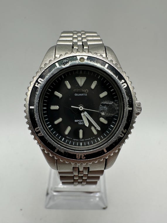 Seiko Vintage 7N82 Sports 150 Ladies Dive Watch Stainless Silver