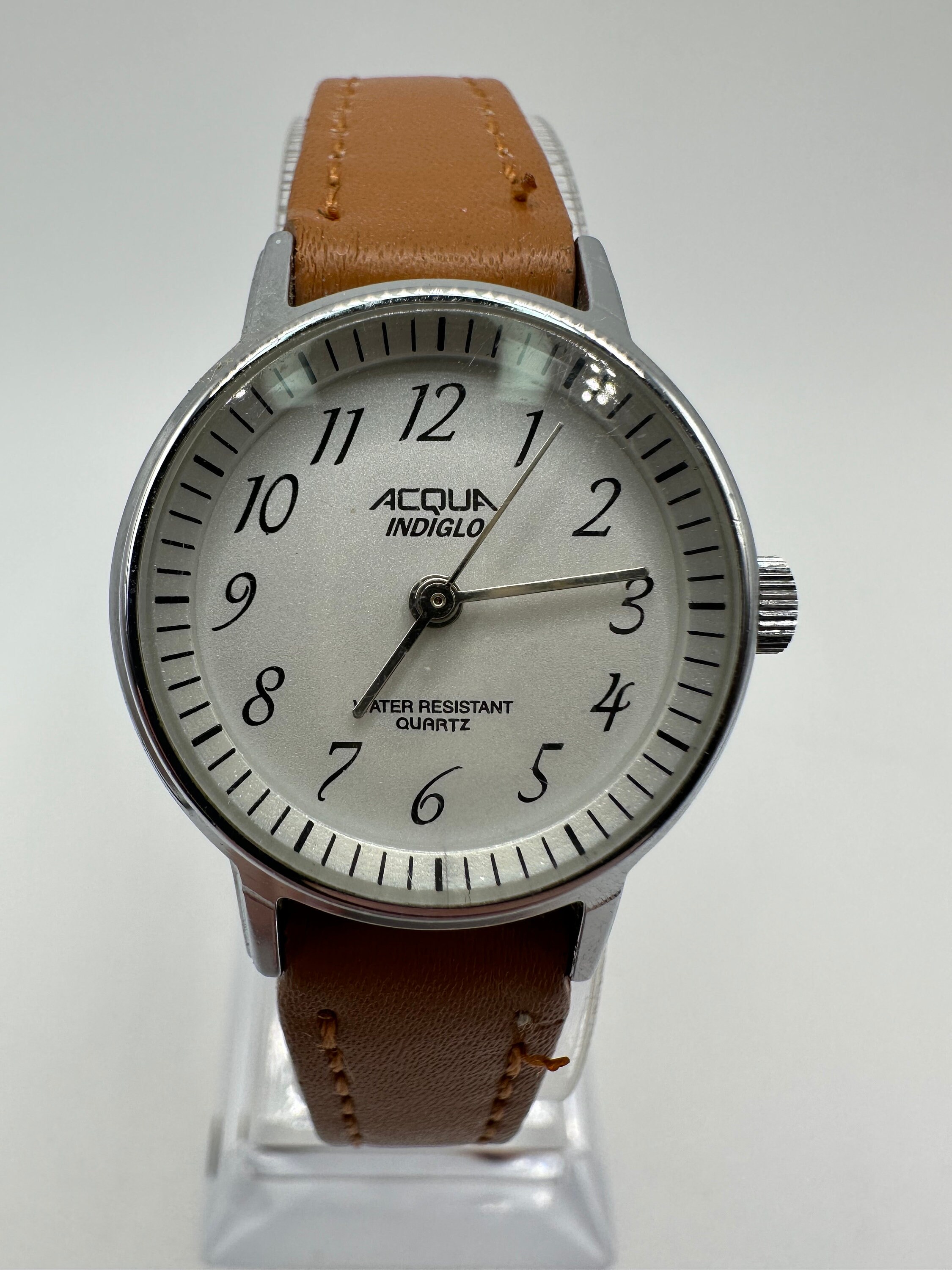 Vintage Acqua by Timex Ladies Indiglo Watch Silver White 