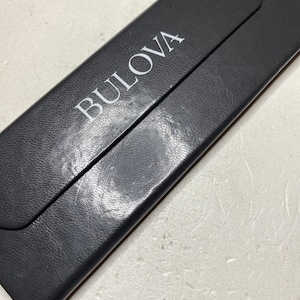 Vintage folding Bulova eye glasses case grey clasping gift him her men women fashion designer retro