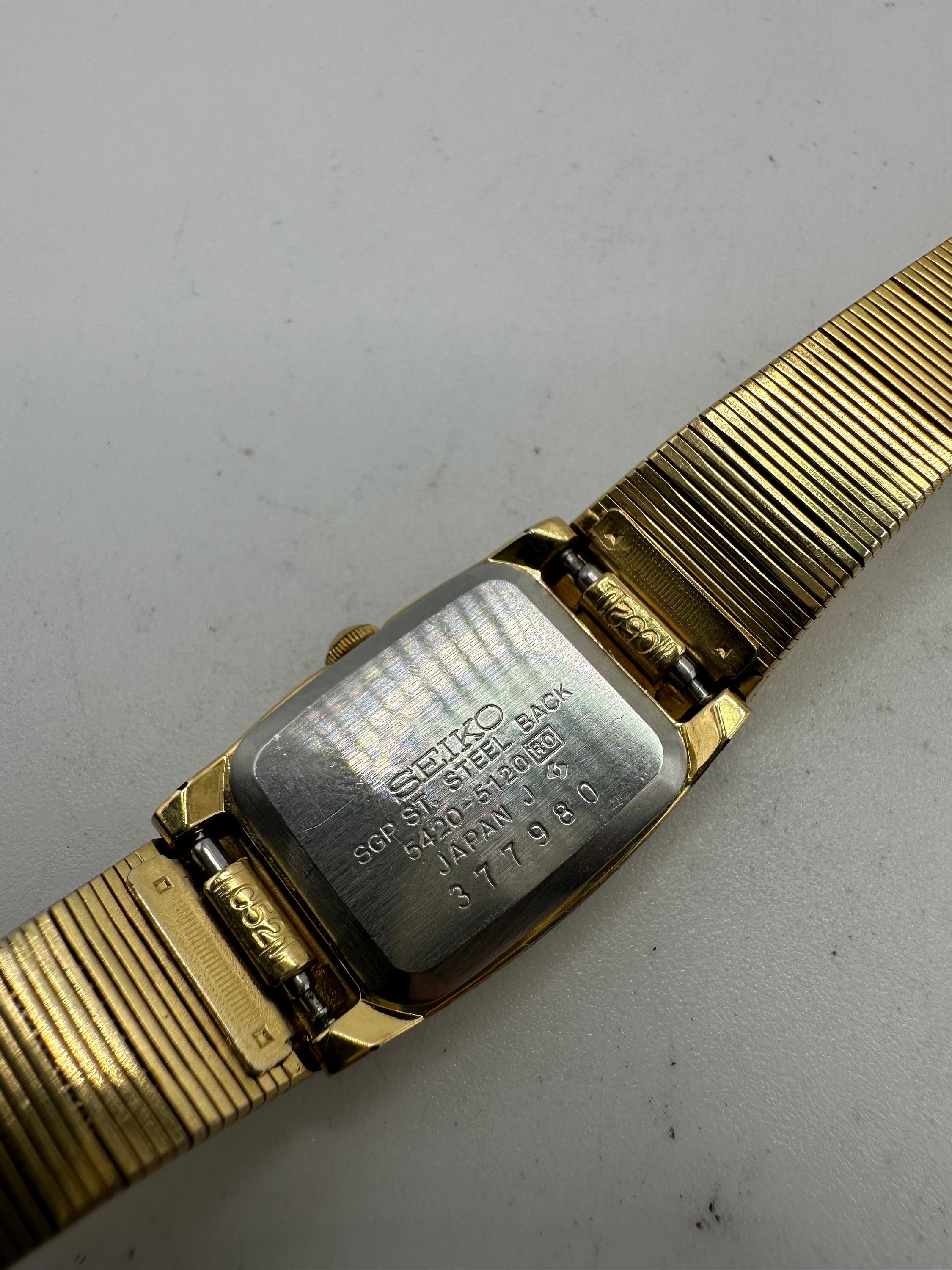 Vitnage Seiko 5420 Ladies Gold Tone Tank Watch Square Retro Gift