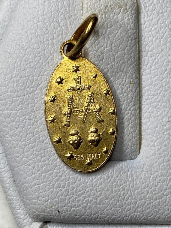 Antique Saint Christopher 14k gold pendant cathol… - image 2