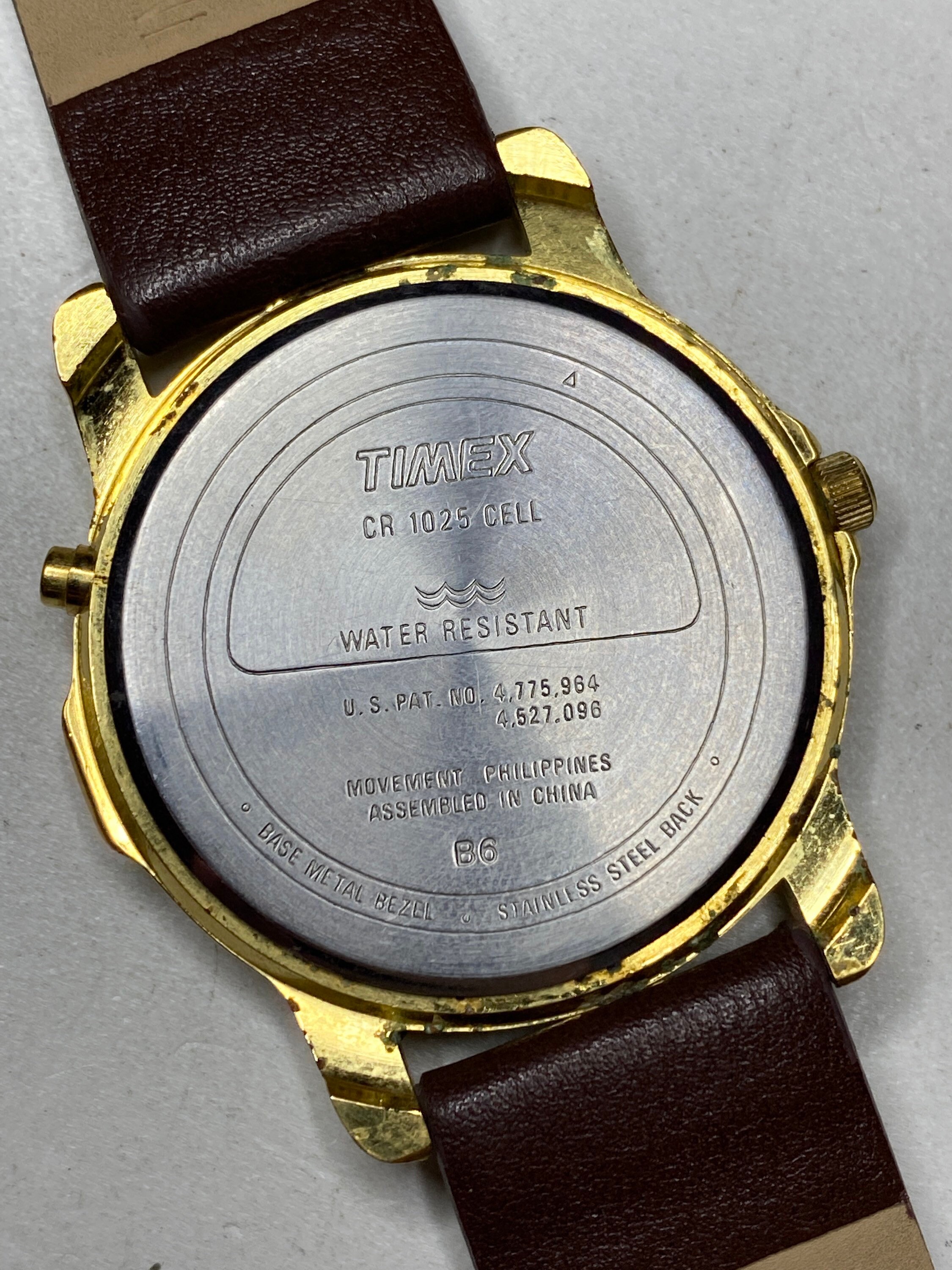 Vintage 36mm Timex Indiglo Gold Tone Quartz Watch With Faux Etsy Canada