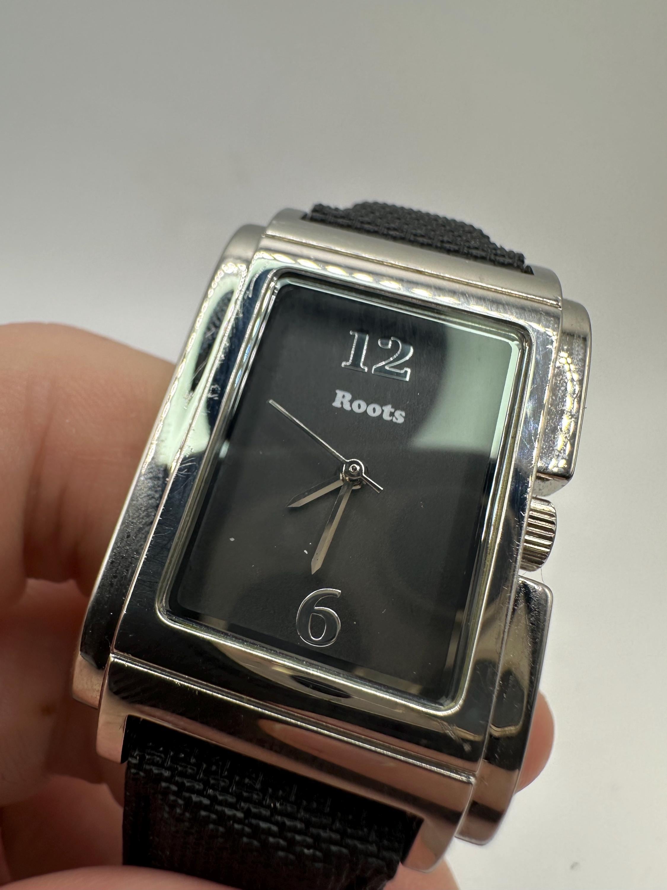 Roots Canada ladies silver tone black leather logo watch NEW BATTERY il_fullxfull.6527760261_g3dw.jpg main image 4