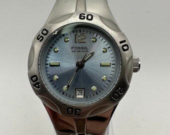 Fossil F2 Blue Plaid Silver Dainty Watch Fossil F2 Blue Plaid Silver Dainty Watch - Etsy main image 3