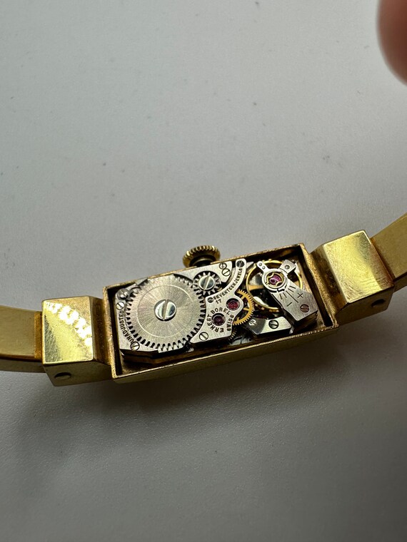 vintage Borel ladies\' gold-tone  textured cuff bangle watch Vintage Borel Ladies Gold Tone Mechanical Wind Cuff Bangle  main image 4
