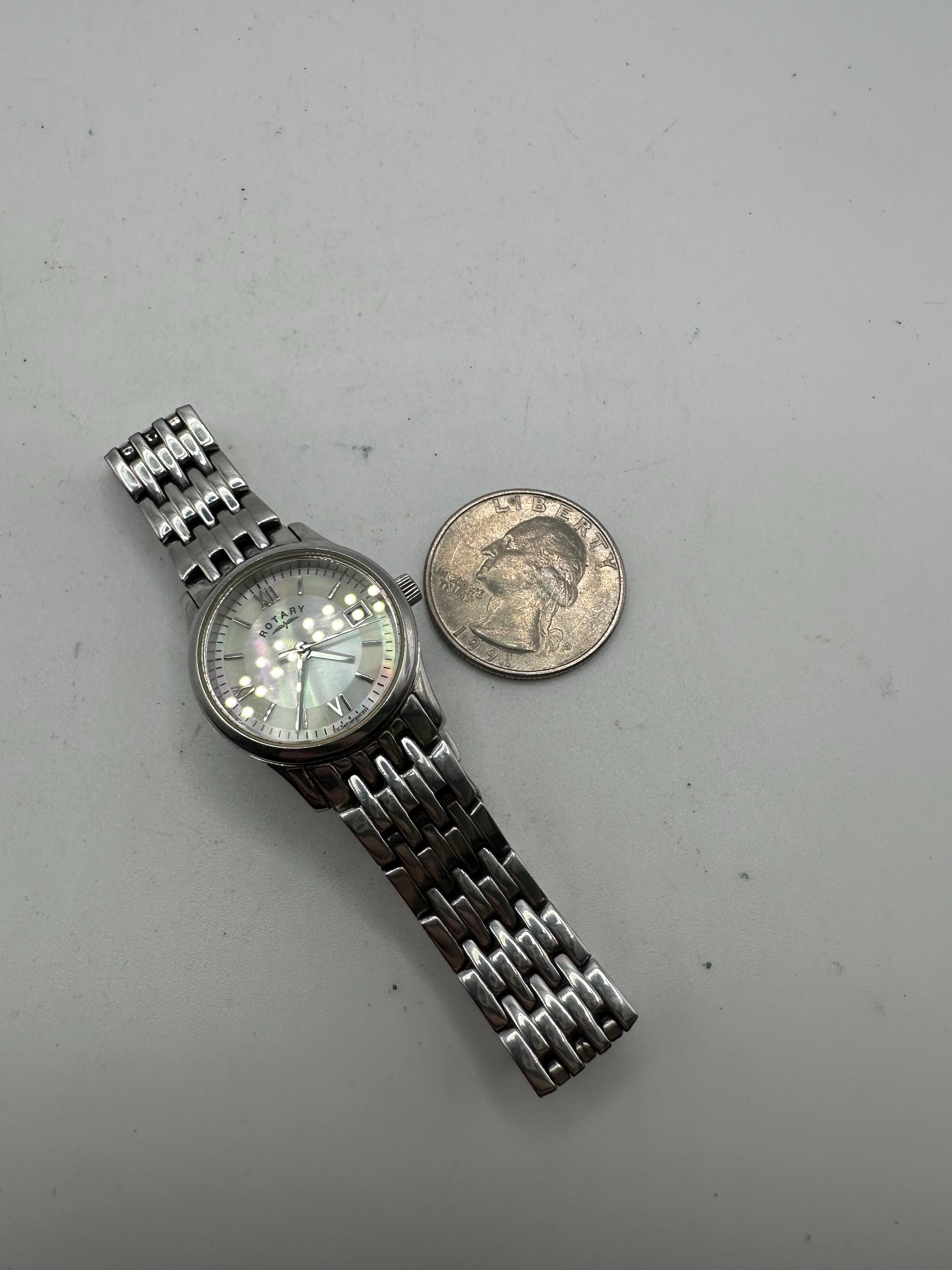 Beautiful Rotary Brand Womens Watch Silver & Gold Tone With Mother Of Pearl Face Ladies Rotary Stainless Steel Mother of Pearl & Stone-set  main image 2