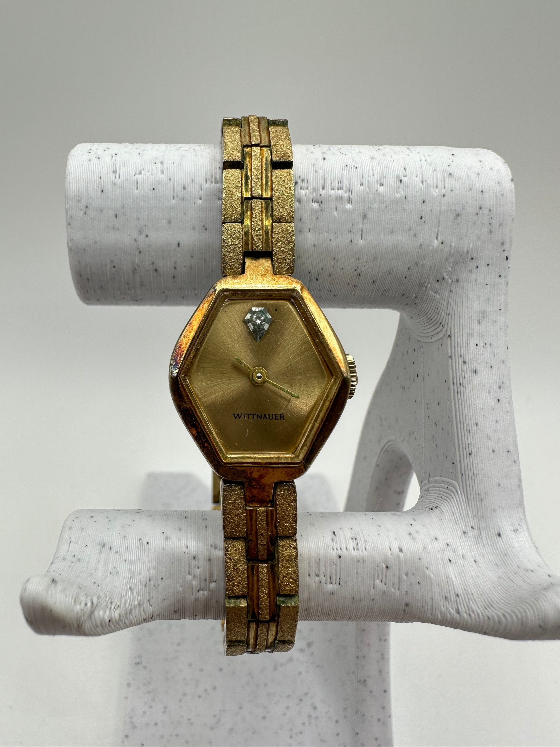 1960s Wittnauer 6V1 Vintage Ladies Diamond Marquise Cocktail 