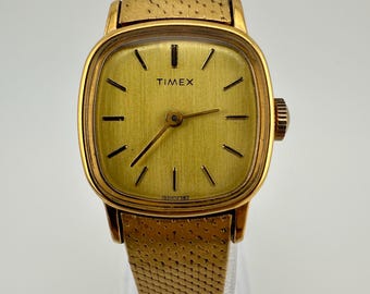Vintage Timex Ladies Tank Watch Manual Wind Silver Tone Rectangular Case Vintage Timex Silver Tone Ladies Rectangle Tank Watch Faux  main image 4